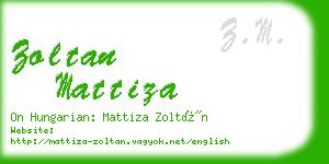 zoltan mattiza business card